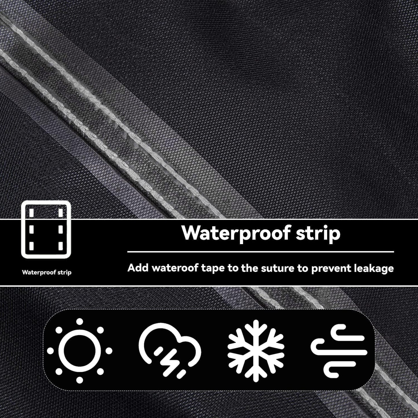 Wnanan Outdoor Dining Table Cover - Heavy Duty Waterproof Cover for Patio Metal Steel Slat Table, Compatible 64" x 38" Black