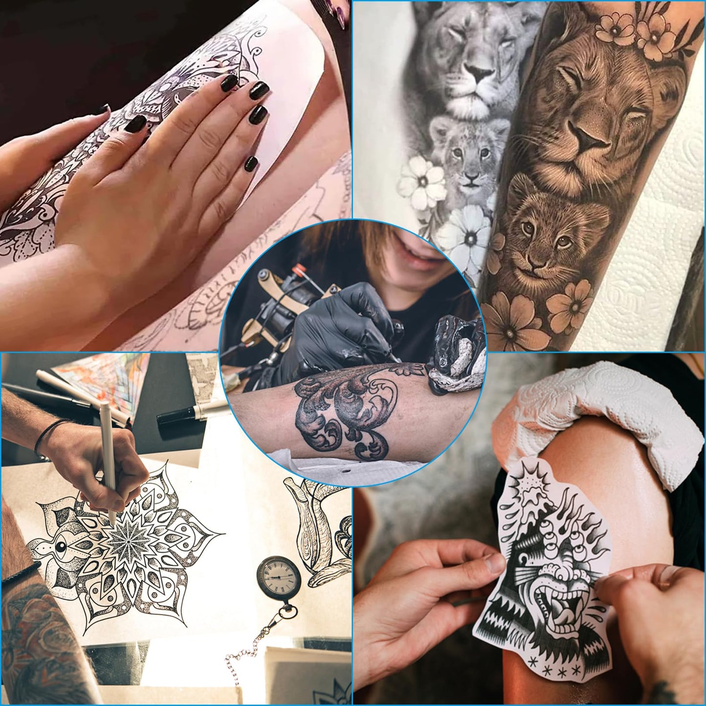 Tattoo Transfer Paper - Autdor 100 Sheets A4 Thermal Stencil Paper for Tattooing DIY Clear Tattoo Stencils Compatible with Thermal Printers & Tattooing Supplies