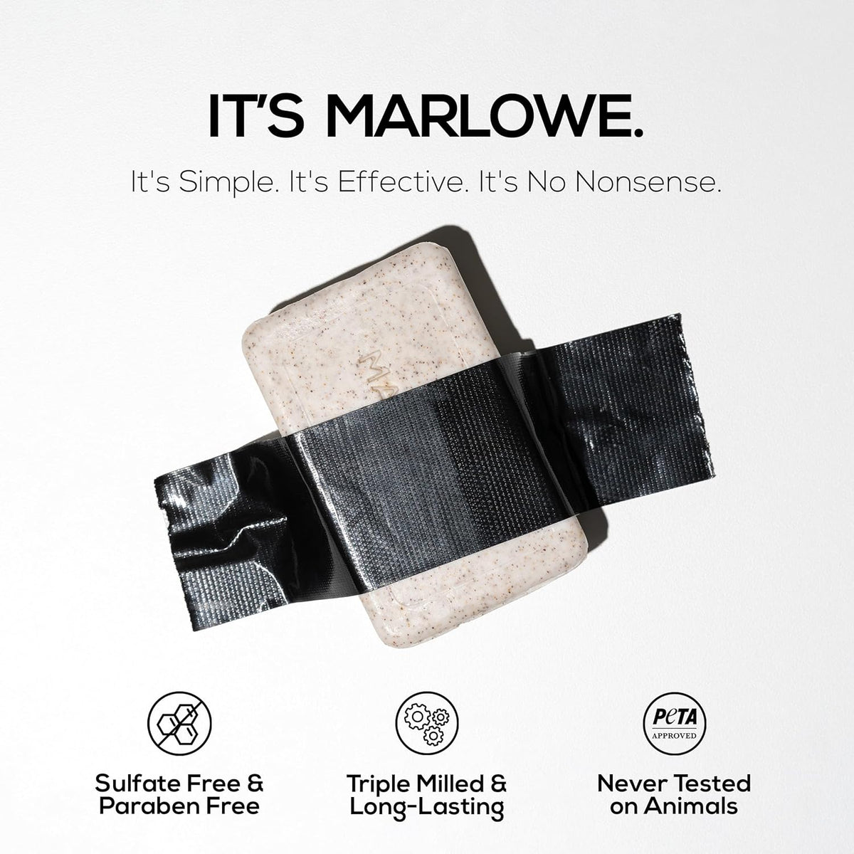MARLOWE. No. 102 Body Scrub Soap 7 oz (3 Bars), Oud Wood, Exfoliating Soap Bar with Shea Butter, Olive Oil & Green Tea Extracts, Cleanses, Smooths & Revitalizes Skin, Earthy & Smoky Scent