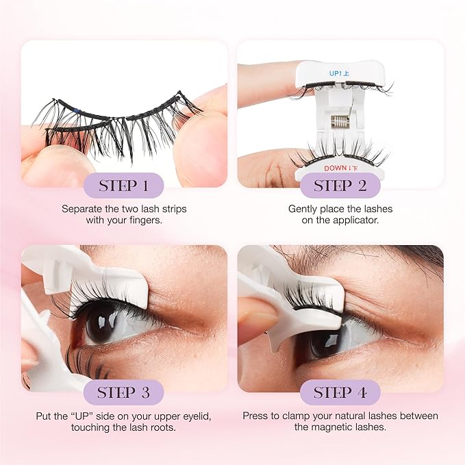 POPUP Soft Magnetic Eyelashes with Applicator, Reusable Magnetic Lashes Natural Look, No Glue Needed, Windproof & Waterproof,Comfort (A01)
