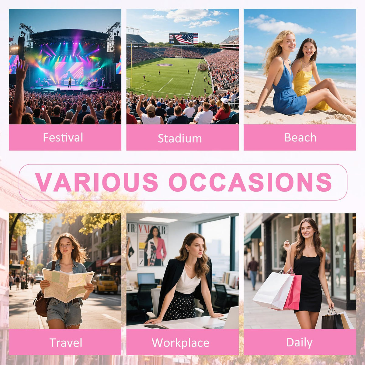 Clear Backpack for Stadium Events, 12x 12x 6 Small Transparent Backpack PVC Mini See Through Bag for Women Girls for Concert Festival, Pink