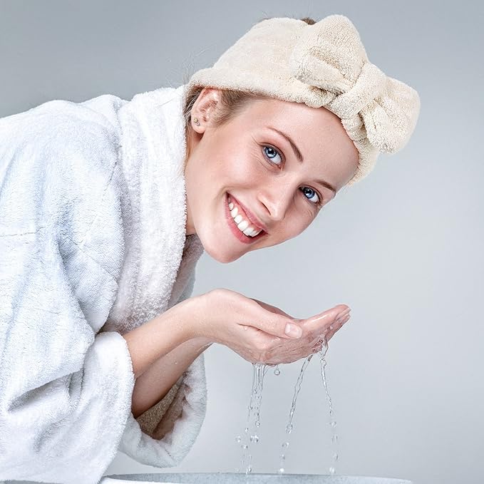Hicarer 3 Pieces Towel Headbands for Women Makeup Spa Headband for Washing Face Shower
