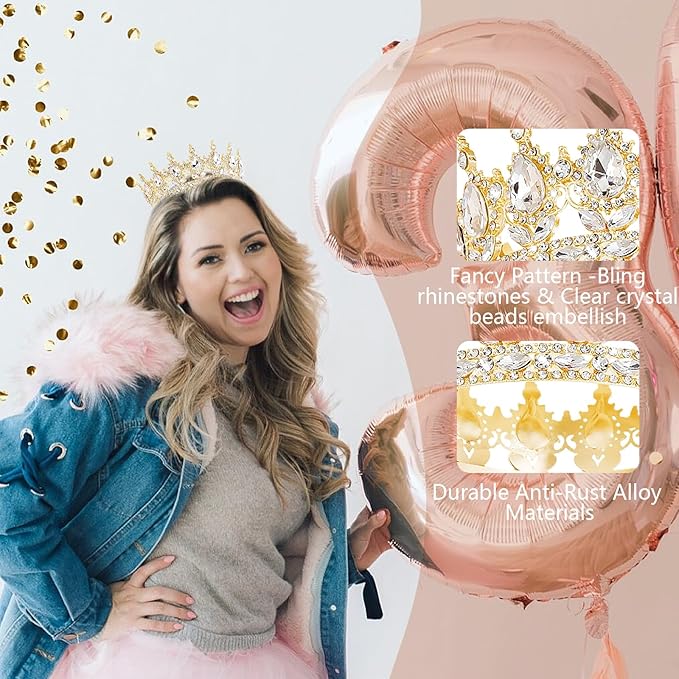 YOUlDIANZI Queen Crown Birthdays Crowns for Women, Birthday Sash, Birthday Tiara for Women Set, Princess Rhinestone BirthdayHeadband Birthday Gifts for Womens, Sweet Happy Accessories