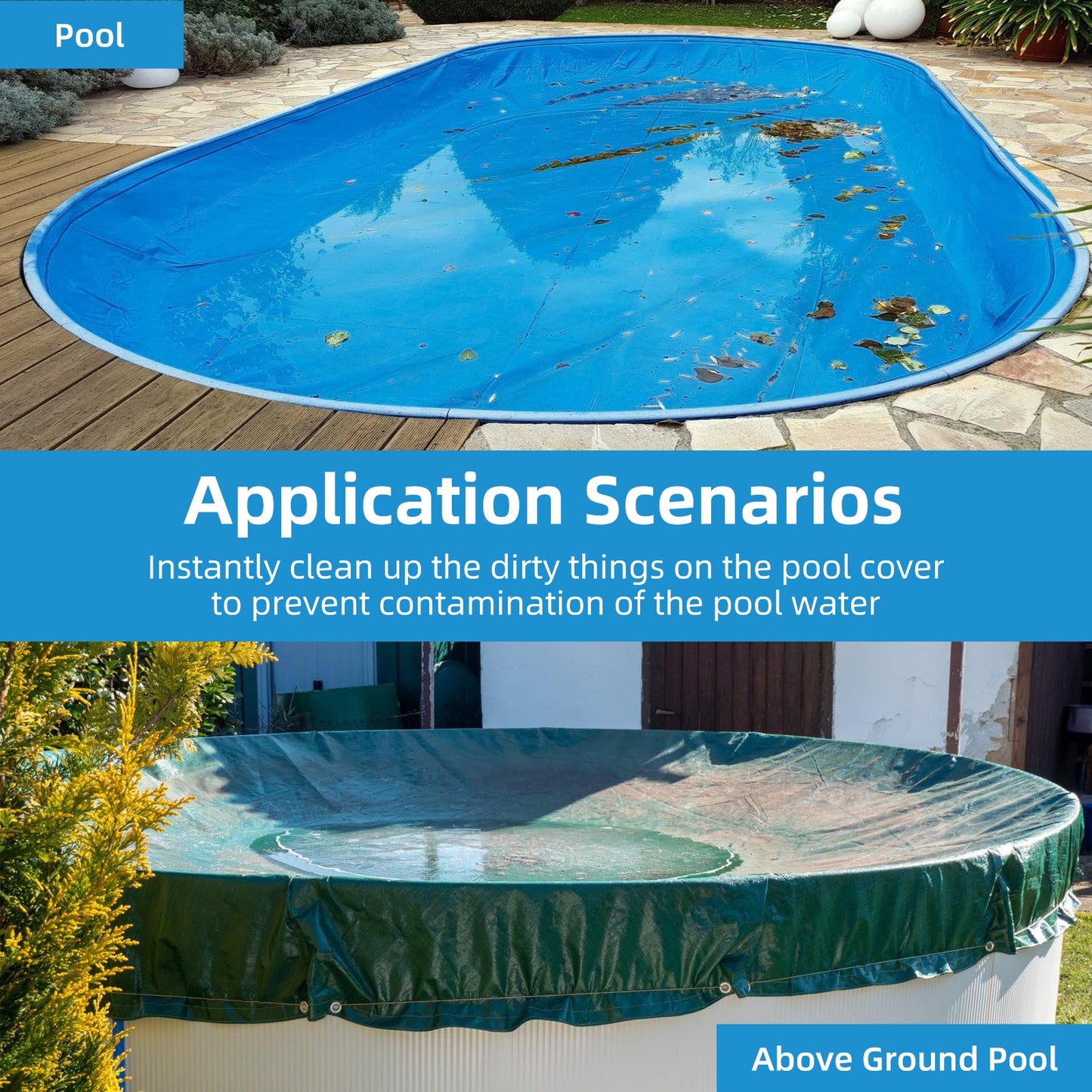 AQUAFLY Pool Cover Pump Siphon, Automatic Above Ground Pool Water Pump, White, Round, Plastic, Siphon Mechanism, Effortless Pool Drainage
