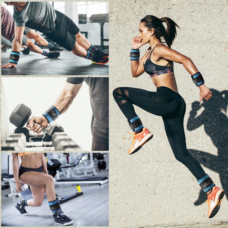 Sportneer 6.5 lbs/Pair Adjustable Ankle Weights for Men and Women, Weighted Leg Strength Training for Yoga Walking Running Aerobics Gym Physical Therapy