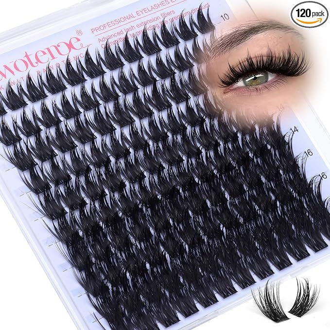 Pawotence Manga Lash Clusters 10-18mm Eyelash Clusters 120pcs Cluster Eyelash Extensions Anime Cluster Lashes Individual False Eyelashes for DIY Lash Extension at Home