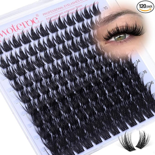 Pawotence Manga Lash Clusters 10-18mm Eyelash Clusters 120pcs Cluster Eyelash Extensions Anime Cluster Lashes Individual False Eyelashes for DIY Lash Extension at Home