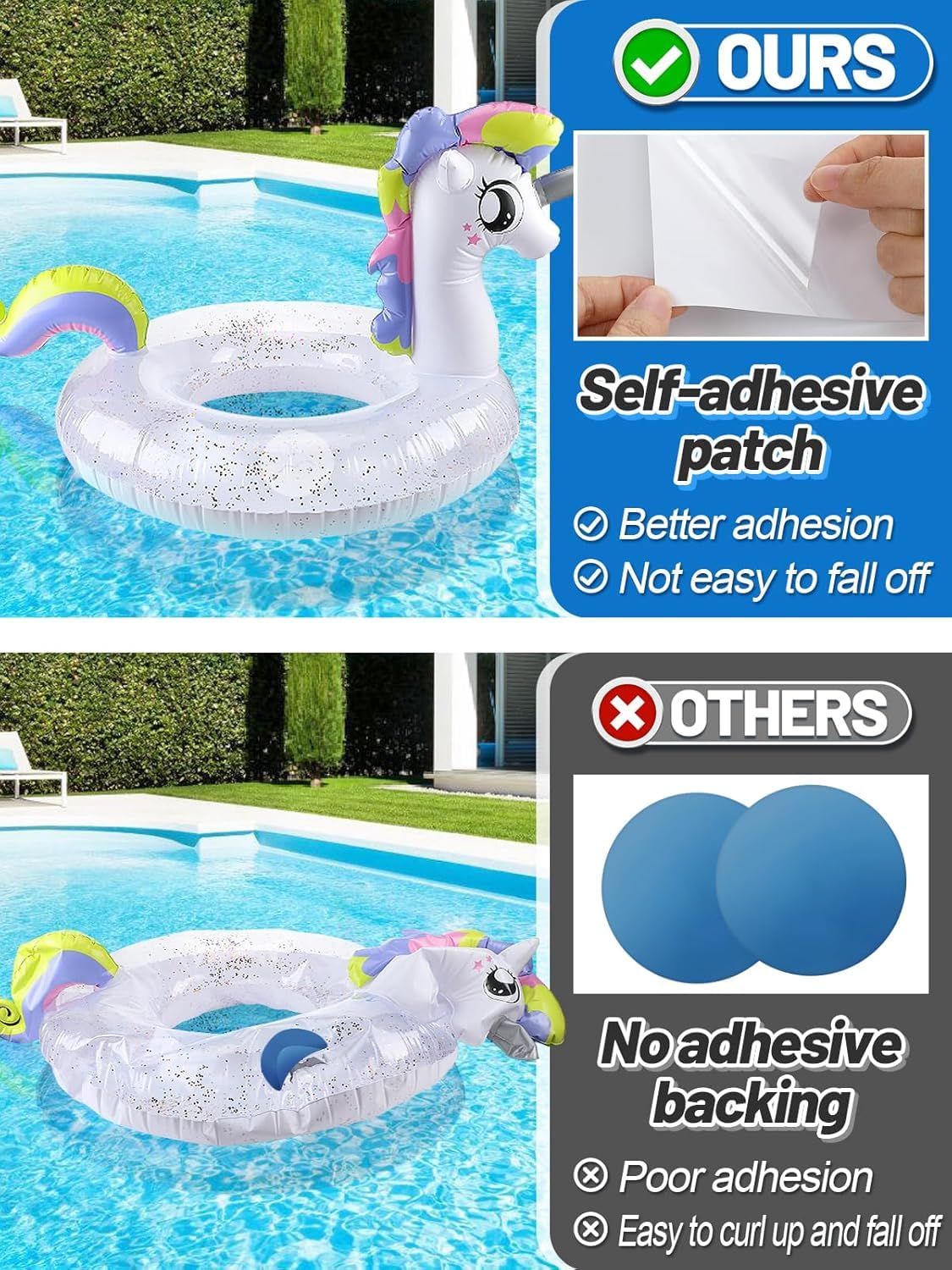 Aulock 4ft x 2.8ft Exlarge Pool Liner Repair Patch - Self-Adhesive Vinyl Patch Kit for In-Ground or Above Ground Pools Inflatable Swimming Pools, Clear