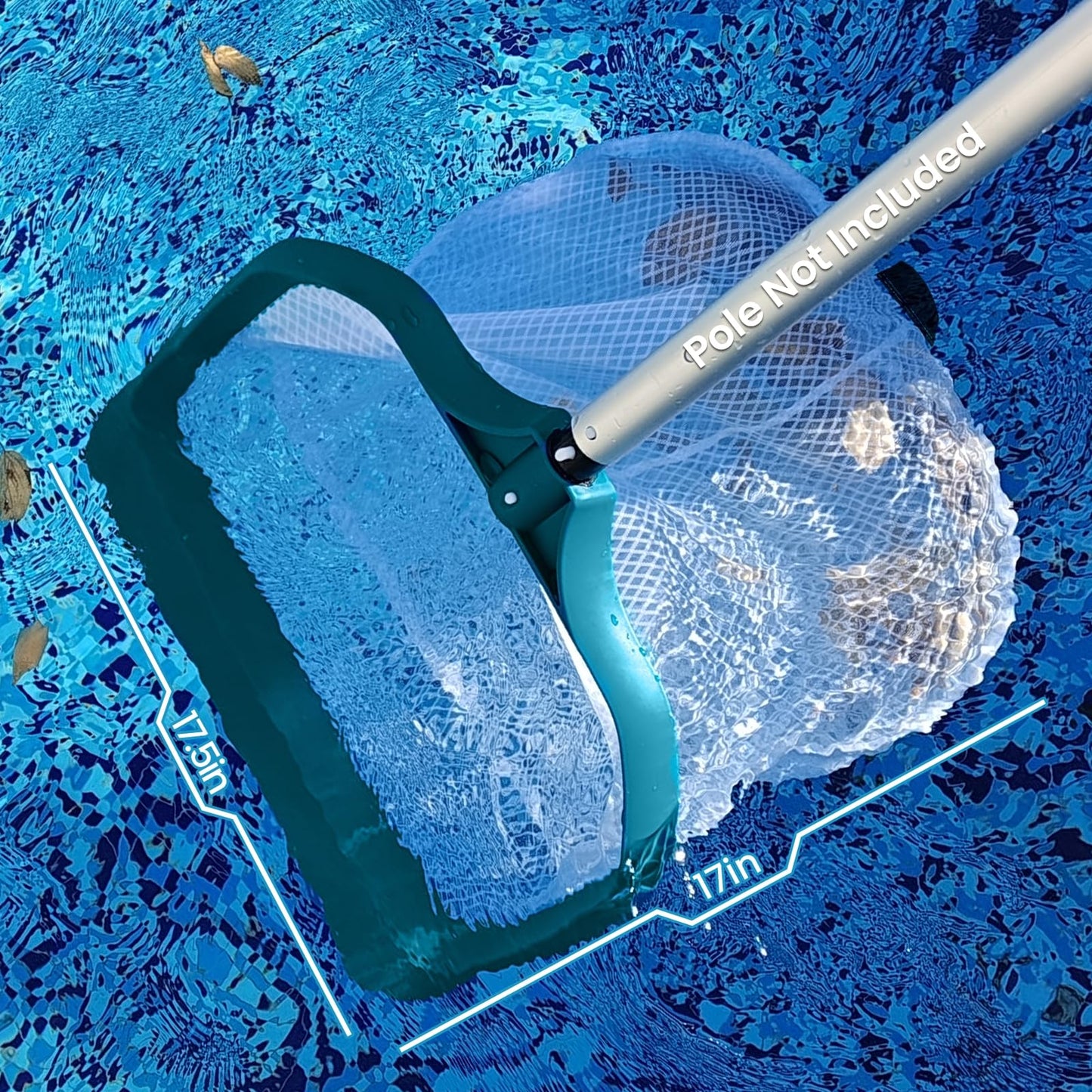 POOLWHALE Pool Skimmer Net - Upgrade Swimming Leaf Rake with Extra Wide Scoop Edge, Fine Mesh Nets for Pool Cleaning Leaves, Debris (Not Pole)