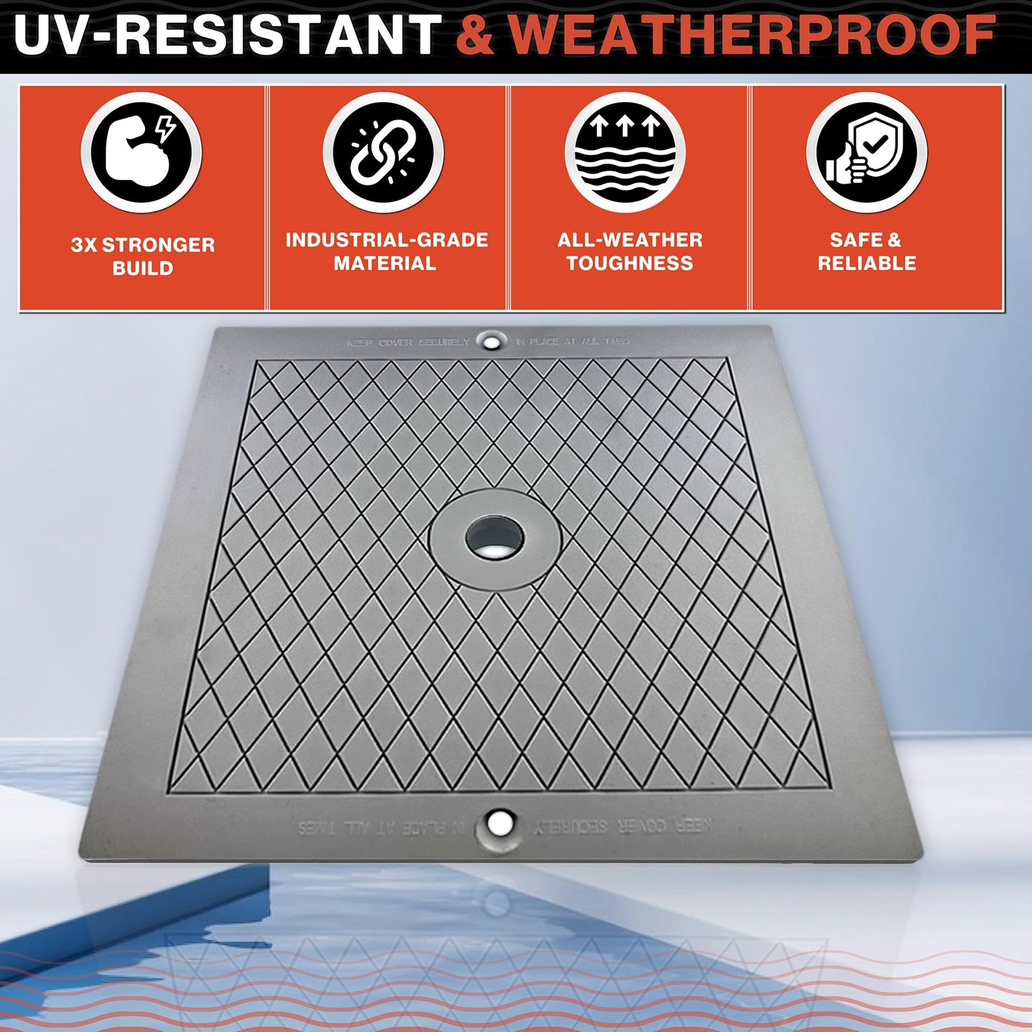 Swimables Pool Skimmer Cover Plate 10" Skimmer Lid Replacement SPX1082E, SP082, 1083, 1084, 1085 and S1086 | Industrial Grade Pool Skimmer Lid Compatible with 1082 Series Hayward Skimmers (Gray)