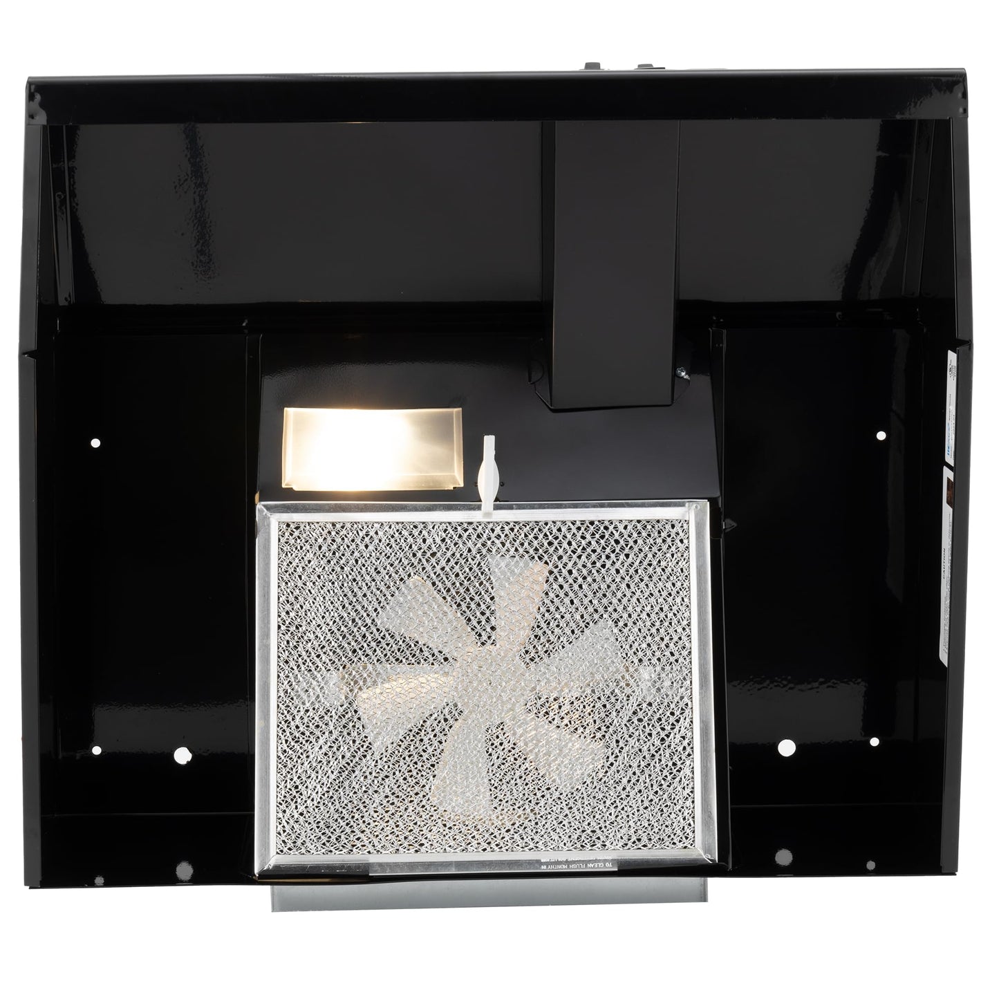 Camper Comfort RV Range Hood with Fan and Light | 20'' | 12V | Black