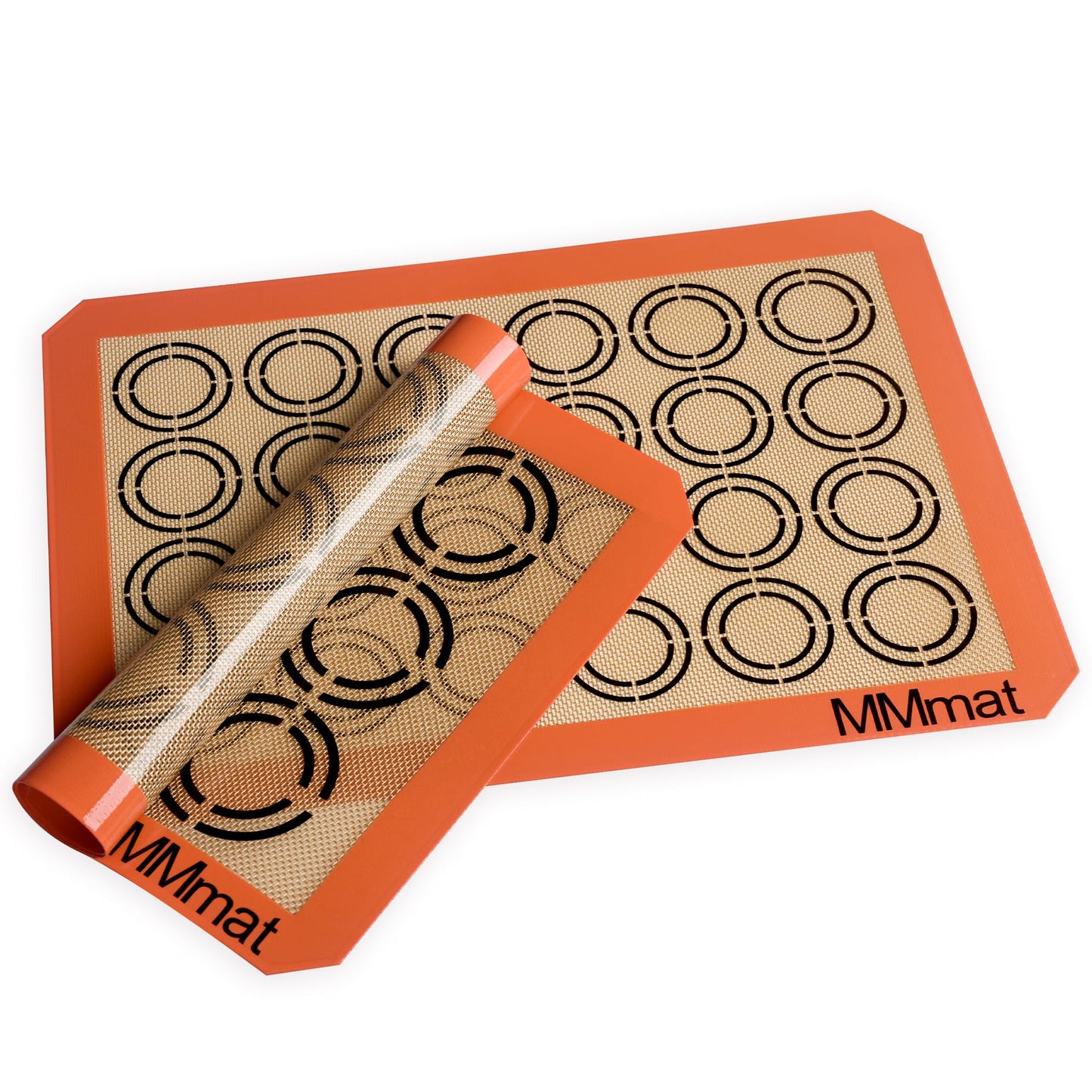 MMmat Silicone Baking Mats - Best German Silicone - Non Slip Silicone Baking Sheet, Non Stick Reusable Silicone Mats for Baking, Oven Liner, Counter Mat - 2 Half Sheets Cookie Baking Mats
