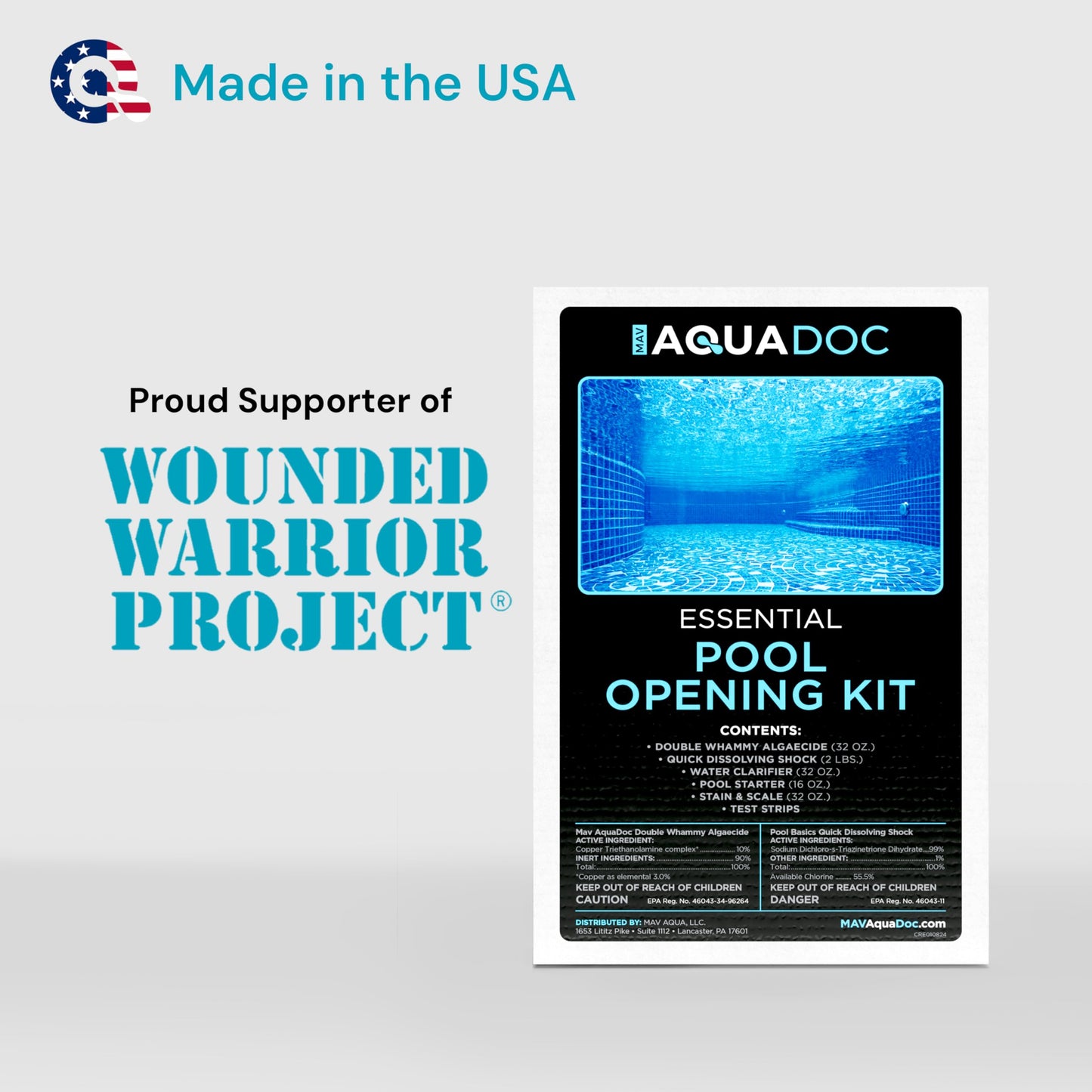 Pool Opening Kit - Pool Starter Kit for Inground Pool & Above Ground Pool Chemical Starter Kit to Open Your Pool - AquaDoc Pool Start Up Chemical Kit Designed for 15000 to 20000 Gallon Pool