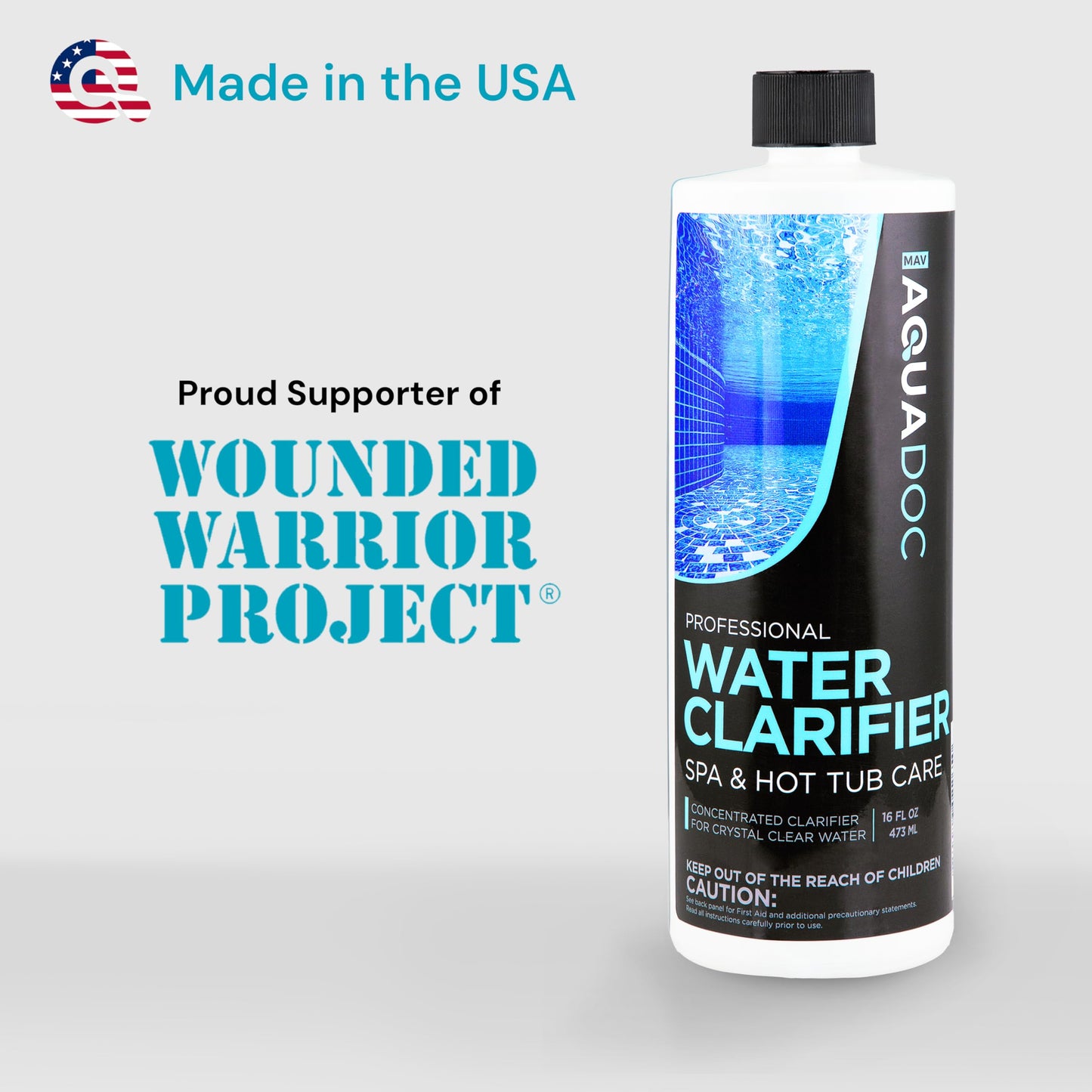 Spa Clarifier & Hot Tub Clarifier for Fast Acting Cloudy Water Treatment, The Spa Clarifier Hot Tub Owners Love, Use Our Hot Tub Water Clarifier to Keep Your Spa Clear & Balanced - MAV AquaDoc 16oz