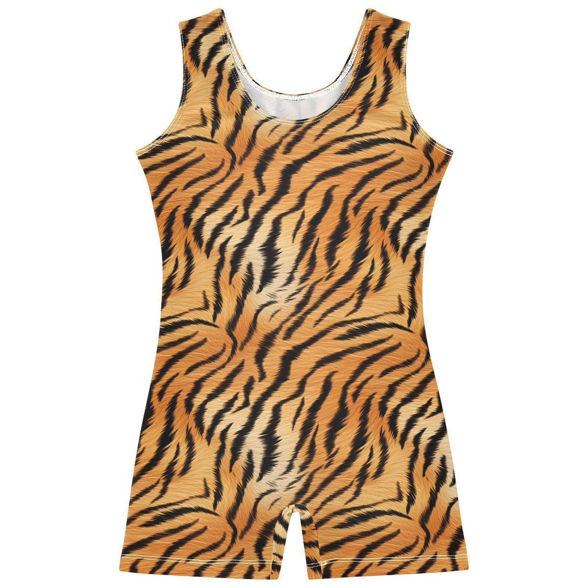 AMmao Gymnastics Leotards for Girls Tiger Skin Texture Dance Unitards with Shorts Tumbling Active Biketards Outfits for Toddler Kids 5-6 T