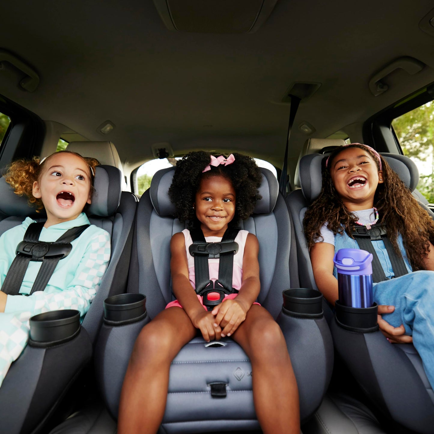 Safety 1st Ellaris 3-in-1 Convertible Car Seat, Slim Fit Design, Rear & Forward-Facing, 5-Position Headrest, 3-Across Fit, Travel-Friendly with Machine-Washable Seat Pad, Smokey Haze
