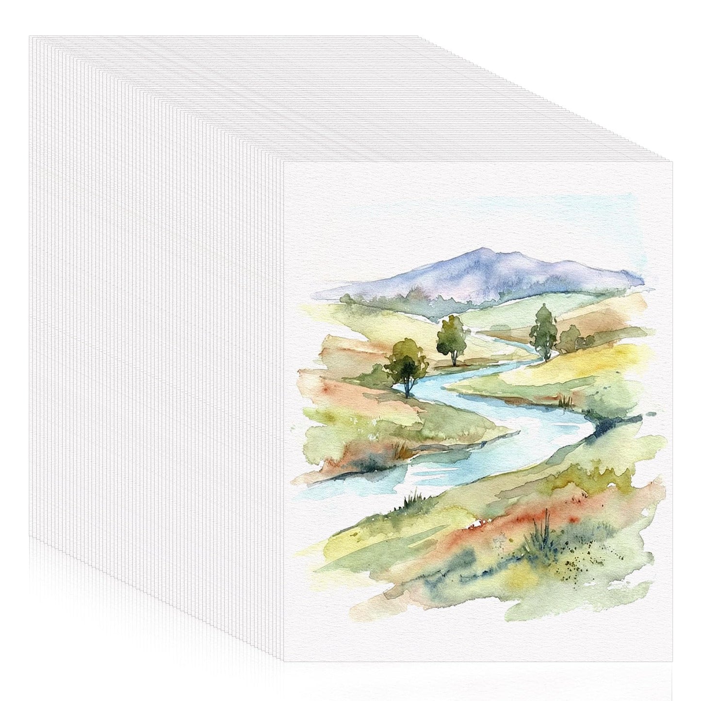 120 Sheets Large Watercolor Paper Bulk, 140 lb/300 GSM Cold Press Paper White Water Color Paper for Students Adults Artists Drawing Gift Cards(11 x 14 inch)