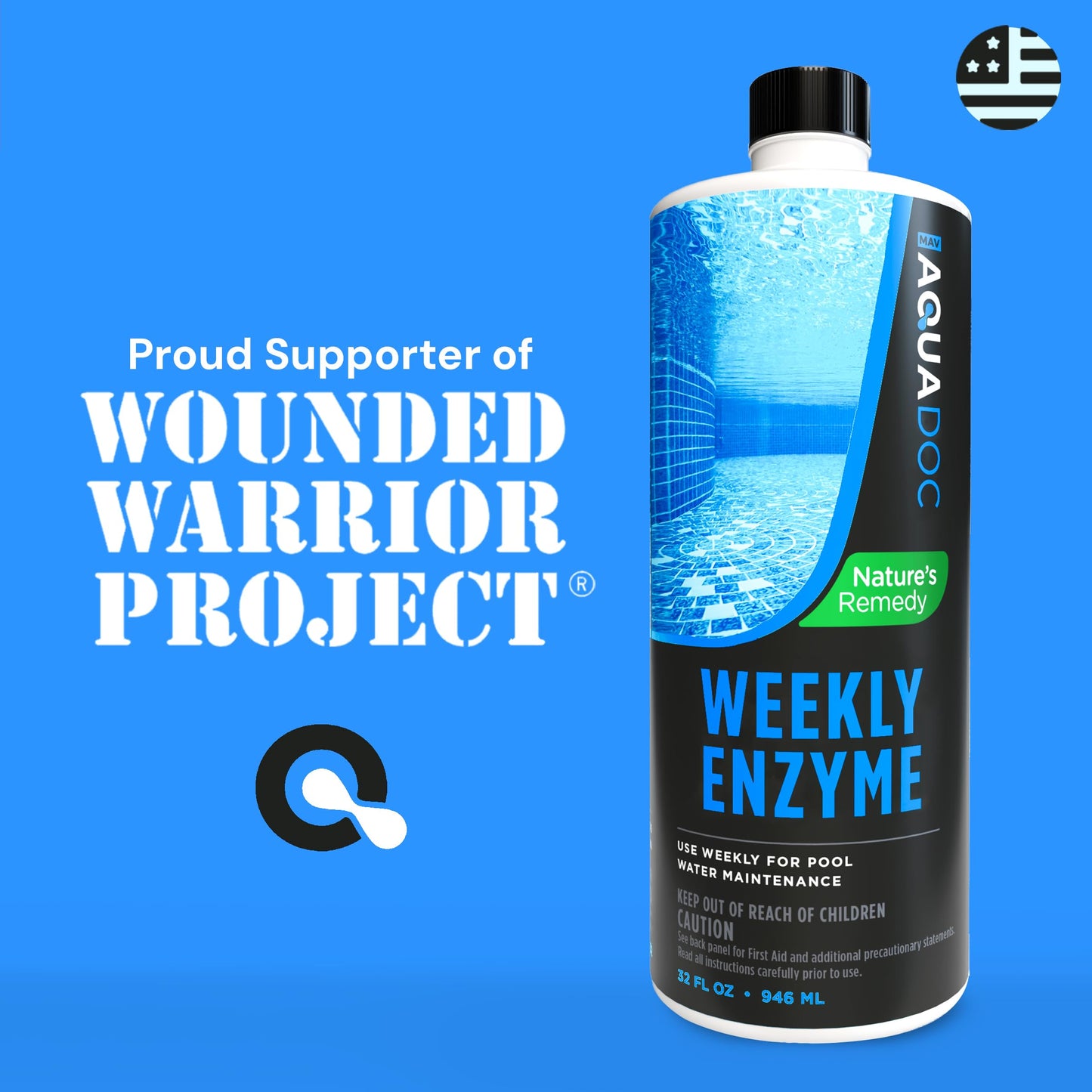Pool Enzyme Treatment - Weekly Natural Enzymes for Pools Works as an Eco-Friendly, Natural Pool Clarifier for Crystal Clear Pool Water Perfect for Swimming - AquaDoc Pool Chemicals