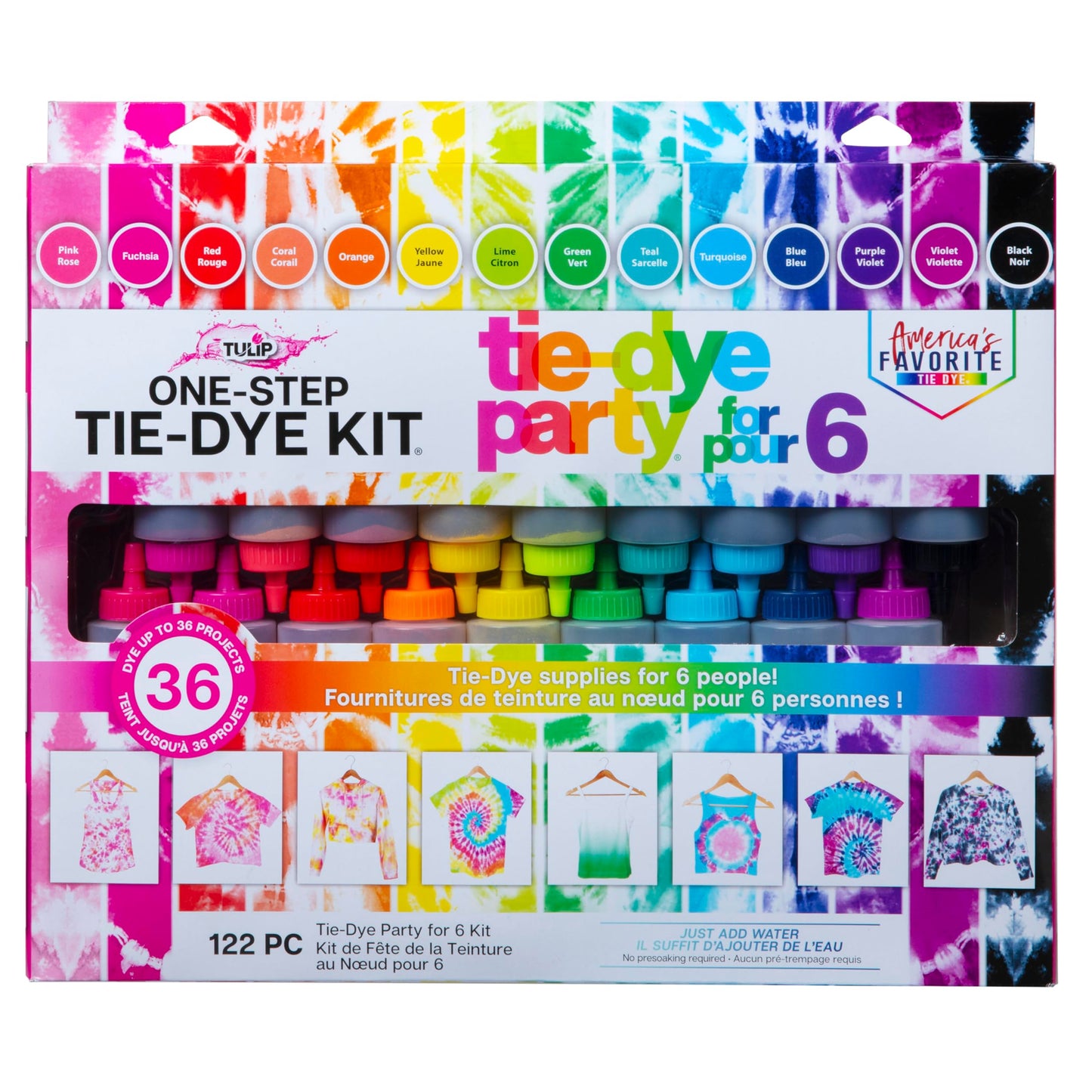 Tulip One Step Tie Dye Kit: Tie Dye Party Supplies, 18 bottles