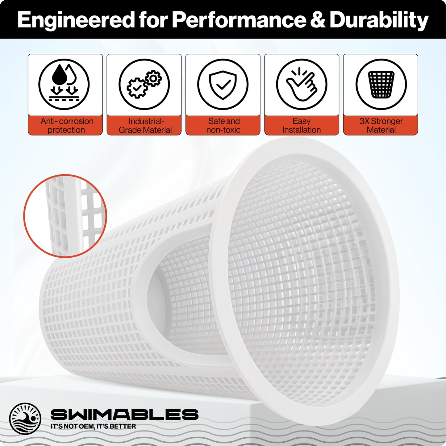 Swimables Pump Basket Compatible with Whisperflo & Intelliflo Pool Pump 070387-3X Durable Pro Grade Basket for Pentair Whisperflo Pump Pool Filter Basket - Small & Large Debris Pump Basket