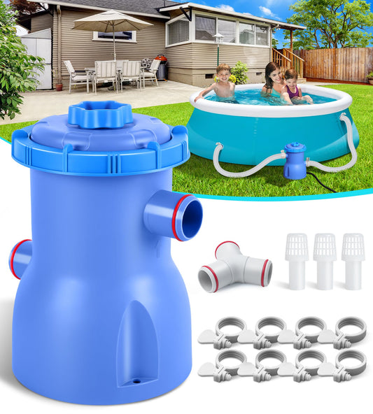 DeeprClean 300GPH Pool Filter Pump for Small Above Ground Pools, Promoted Water Circulation & Filtration, Fits Type-I Filter Cartridge,ETL Certified Small Pool Pump with GFCI for Safe Protection -Blue