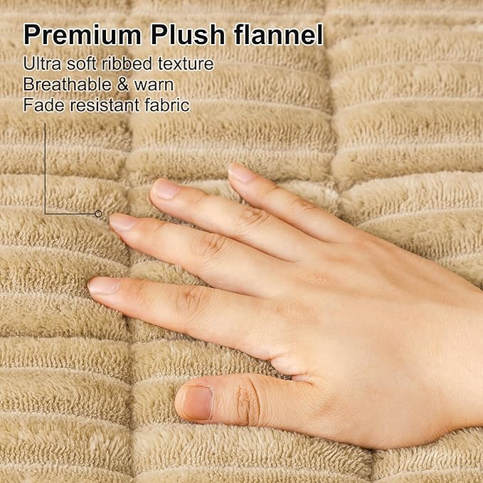 Smiry Couch Cover for Dogs Washable, Non Slip Fuzzy Pet Couch Covers for 3 Cushion Sofa Pet Friendly, Thick Soft Sofa Slipcovers Cushion Protector (Camel, 27.6" x 27.6")