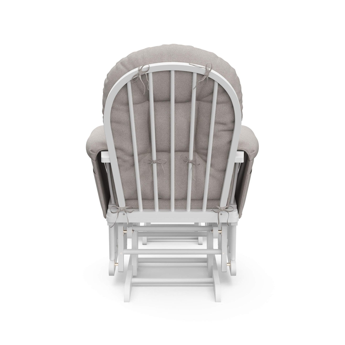 Storkcraft Premium Hoop Glider & Ottoman (White/Taupe Swirl) — GREENGUARD Gold Certified Nursery Glider, Solid Wood Craftsmanship, Smooth-Gliding Nursery Chair and Ottoman, Award-Winning