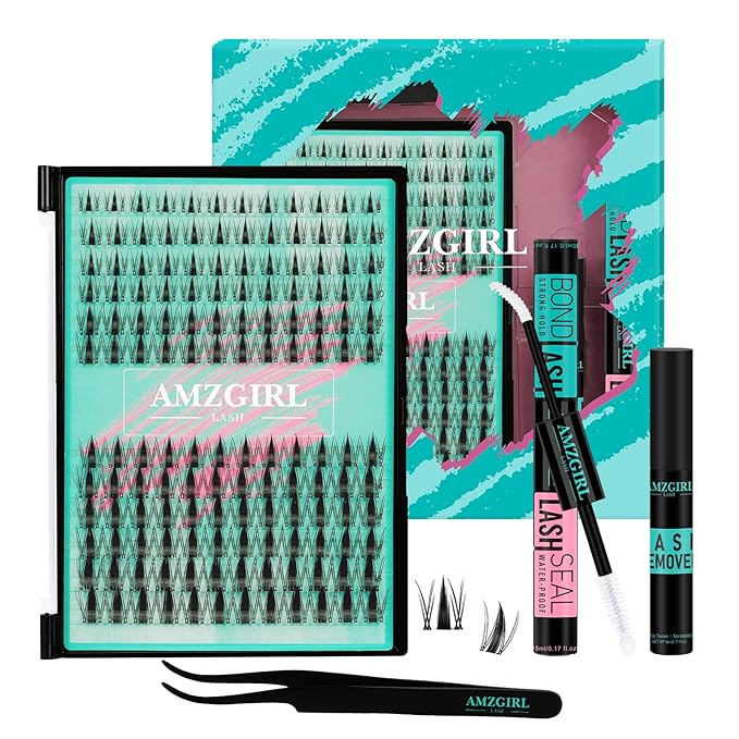 Manga Lash Clusters Kit 144PCS Fairy Eyelash Extension Kit with Lash Bond and Seal, Fake Eyelashes Clusters with Invisible Lashes Band, Lash Glue Remover and Lash Applicators (8-16mm Kit,White Bond)