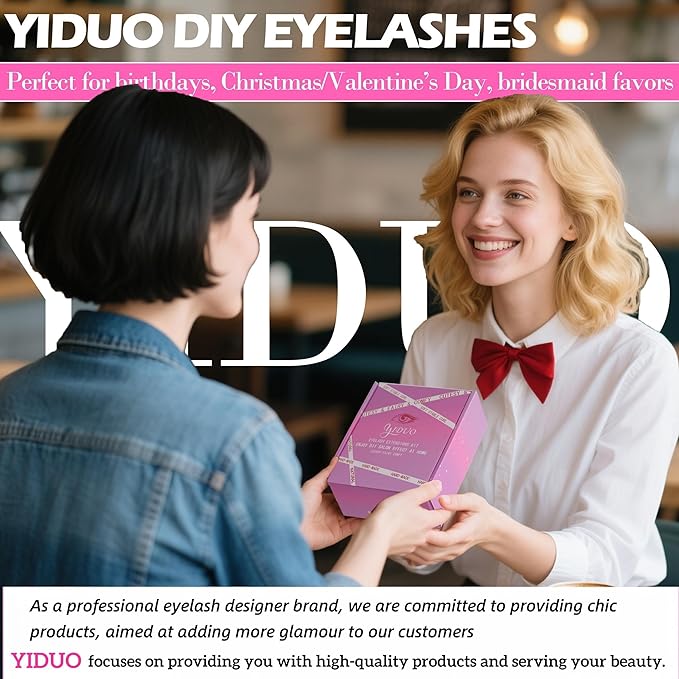 YIDUO Lashes Clusters Kit with Spikes Bottom Lash Extensions 816Pcs Bulk Packs with 2X Bond&Seal Wispy Individual Fake Eyelash Kit Wholesale Large Pack for Beginners Gift Choice
