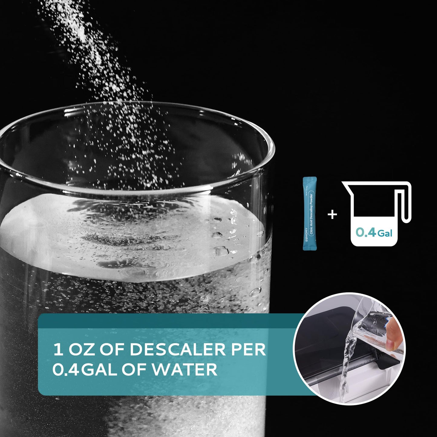 EUHOMY Ice Maker Cleaner & Descaler | 4 Use & Individually Packed | Ice Machine Cleaner with Organic Citric Acid Descaling Powder, Ideal for All Brands