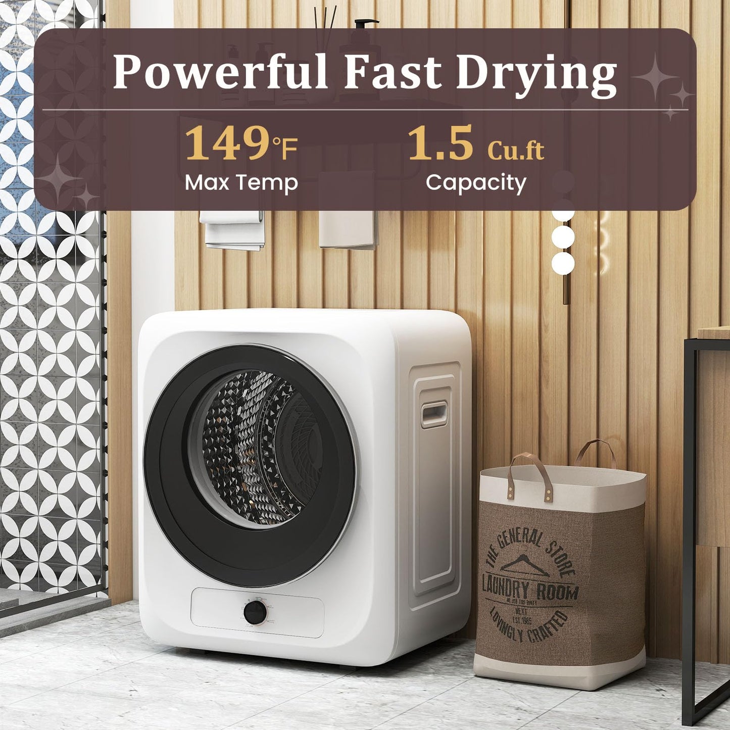 Auertech Portable Washer and Dryer Combo Set, 14 lbs Fully Automatic Washing Machine & 1.5 Cu.Ft Portable Clothes Dryers, Built-in Drain Pump, Compact Washer and Dryer for Apartment, RV, Dorm