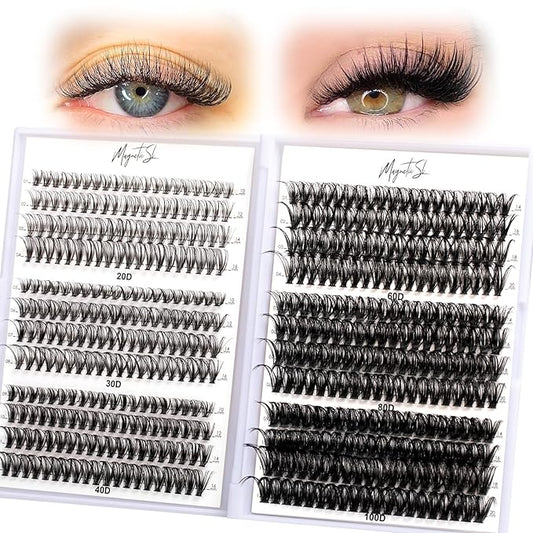 Lash Clusters 480 Clusters 10-20mm False Eyelash 60D 80D 100D Thick Eyelash Extension 20D 30D 40D Individual Eyelashes Multi-Style DIY Lash Extensions for Beginners(20D-100D-D, 10-20MIX)