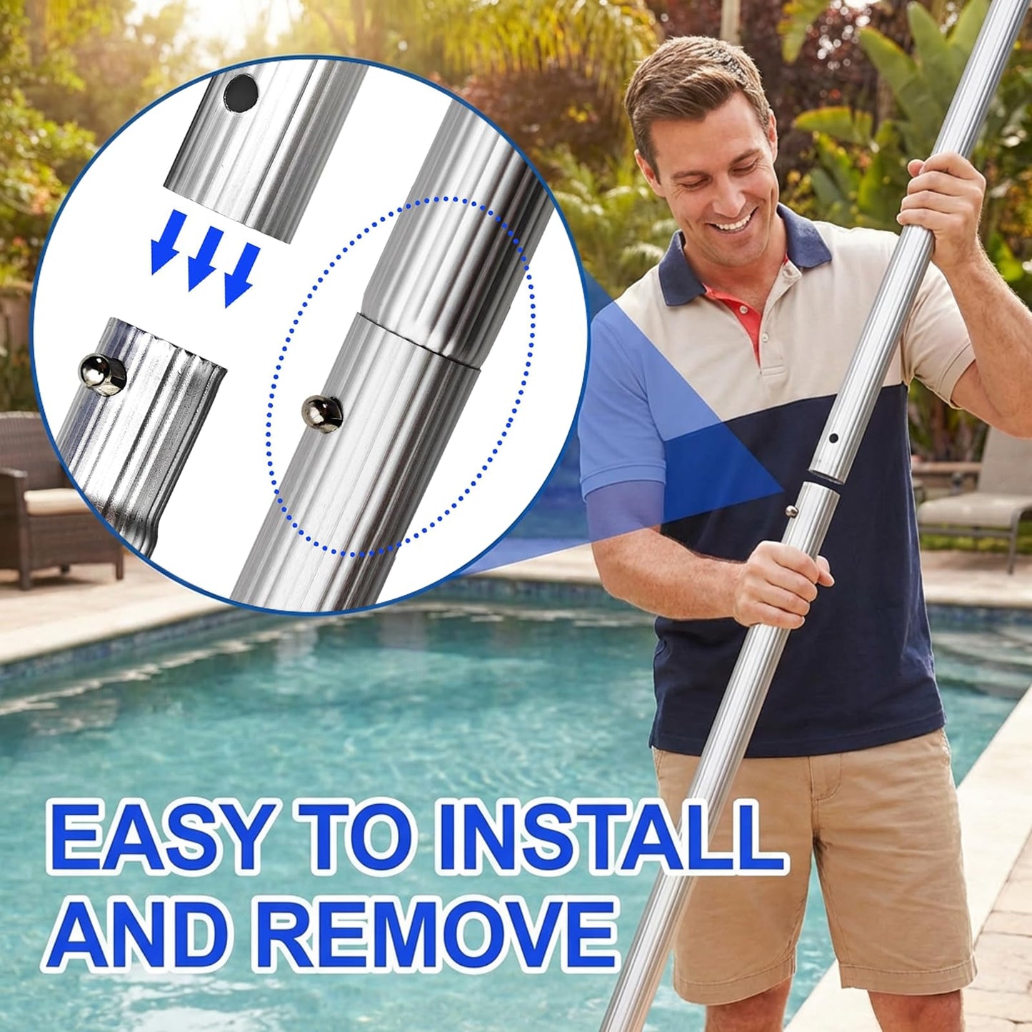 Hook for All Robotic Pool Cleaner with Swimming Pool Pole, Accessories Hook Customized for Pool Vacuum Robot Including Cordless,Above Ground and Underwater