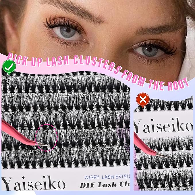 Wispy Lash Clusters Individual Lashes 280pcs Cluster Eyelash Extensions 10-22MIX DIY Lash Extension D Curl 30D+40D Natural Eyelashes Clusters,by Yaiseiko