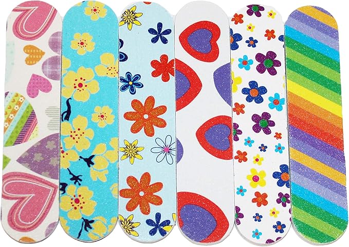 (1 Dozen) Pack of 3 Colorful Girly Mini Emery Board Nail Files