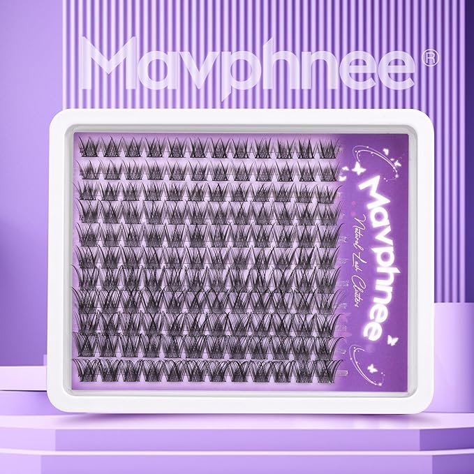 Lash Clusters Wispy Lash Extension Natural Cluster Eyelash Extension 132 Pcs CC-Curly Eyelash Individuals 10-16MM DIY Lashes Beginner-friendly Soft Cluster Lash Pack for Daily Wear by Mavphnee
