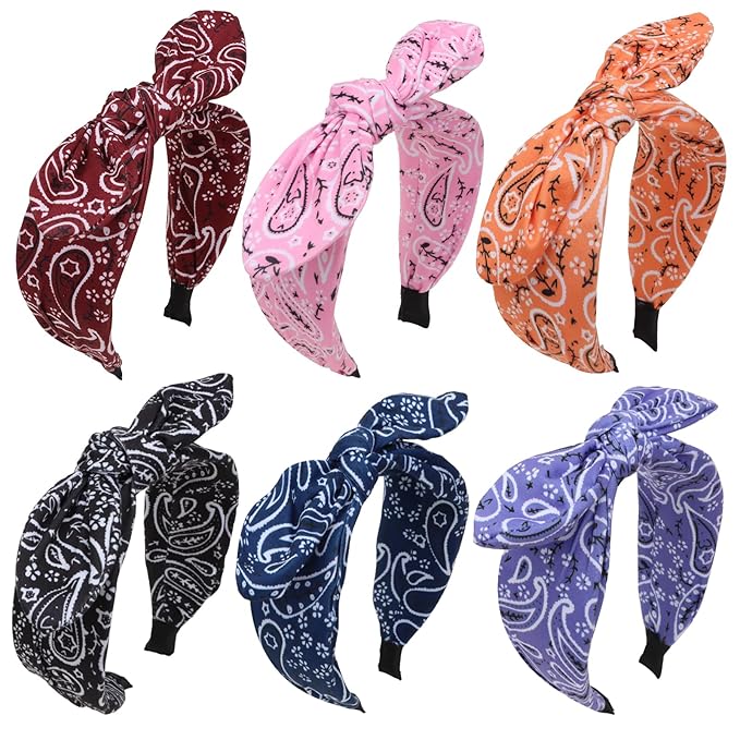 Jaciya Bow Bandanas for Women Bunny Ears Headbands Bandana Headband with Bow for Girls Hair Accessories