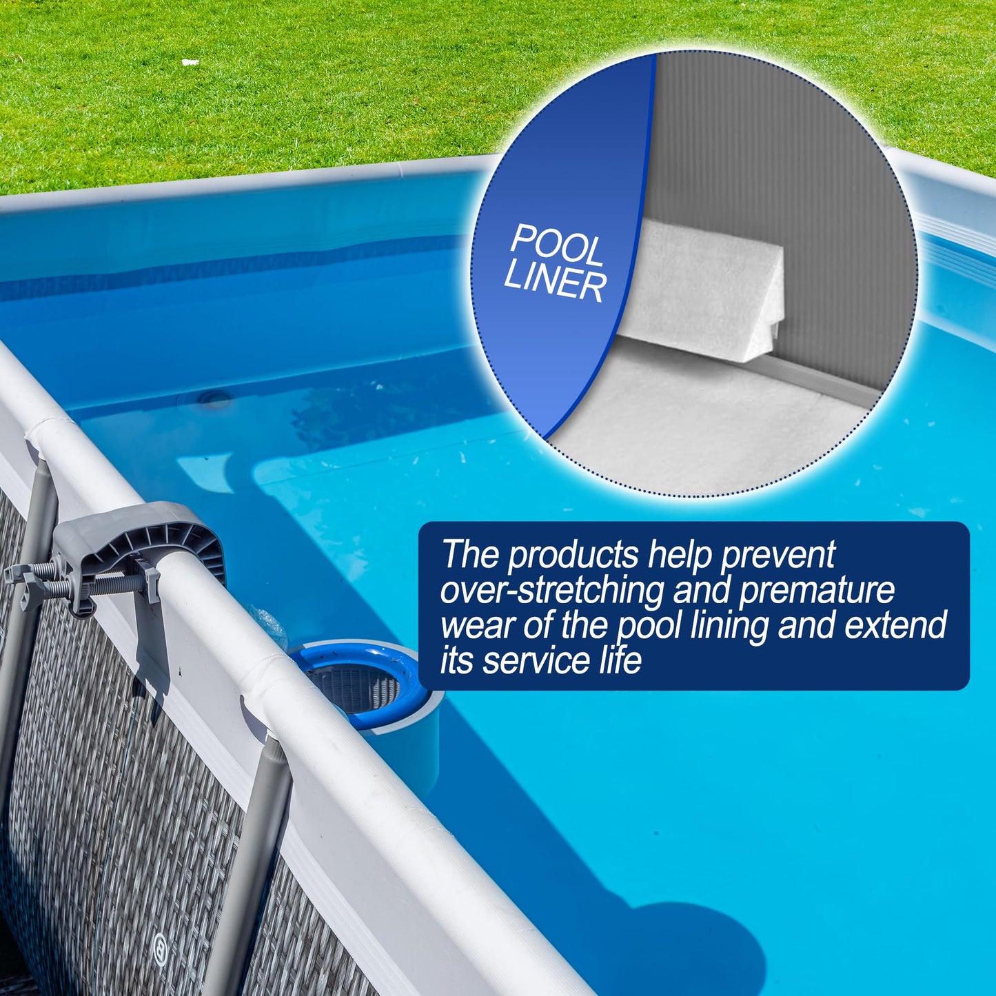 Desunqin 46.5" 16PCS Peel and Stick Pool Cove for 18' Round Above Ground Pool, Closed Cell Foam Peel and Stick Above Ground Pool Cove with Adhesive Backing, Protect Pool Liner, Prevents Excess Wear