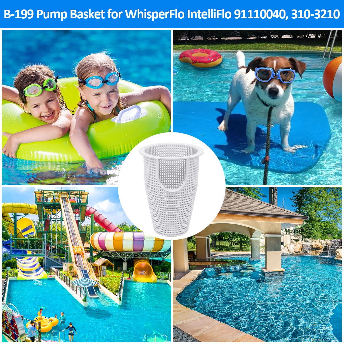 Sanyasi 070387 Strainer Basket Replacement for Pentair Whisperflo Intelliflo Pool Pump Basket, Replace 91110040 B-199 B199 Pool Filter Basket