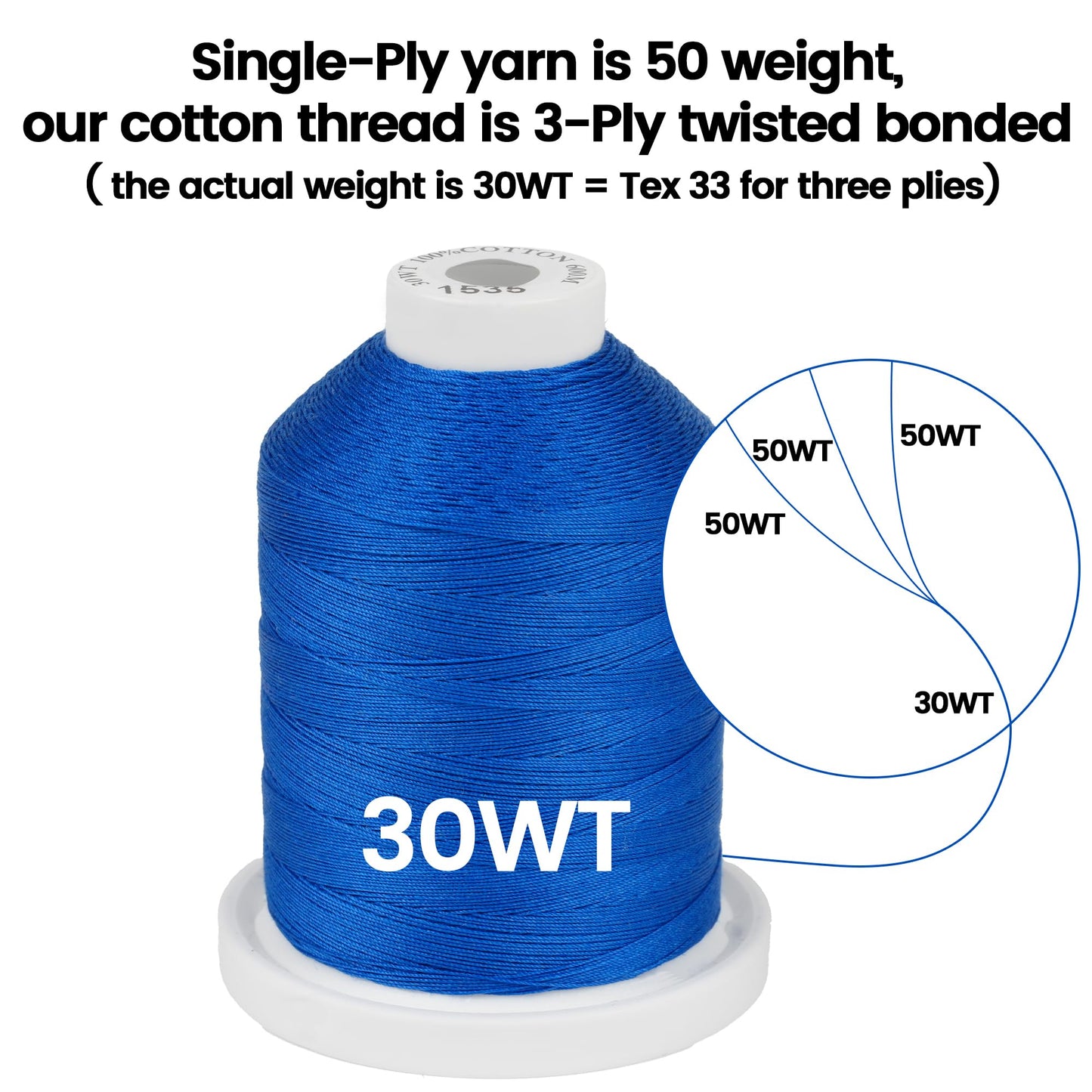 New brothread - 18 Options - Multi-Purpose 100% Mercerized Cotton Threads 50S/3 600M(660Y) Each Spool for Quilting, Serger, Sewing and Embroidery - 12 Neutral&Jean Colors