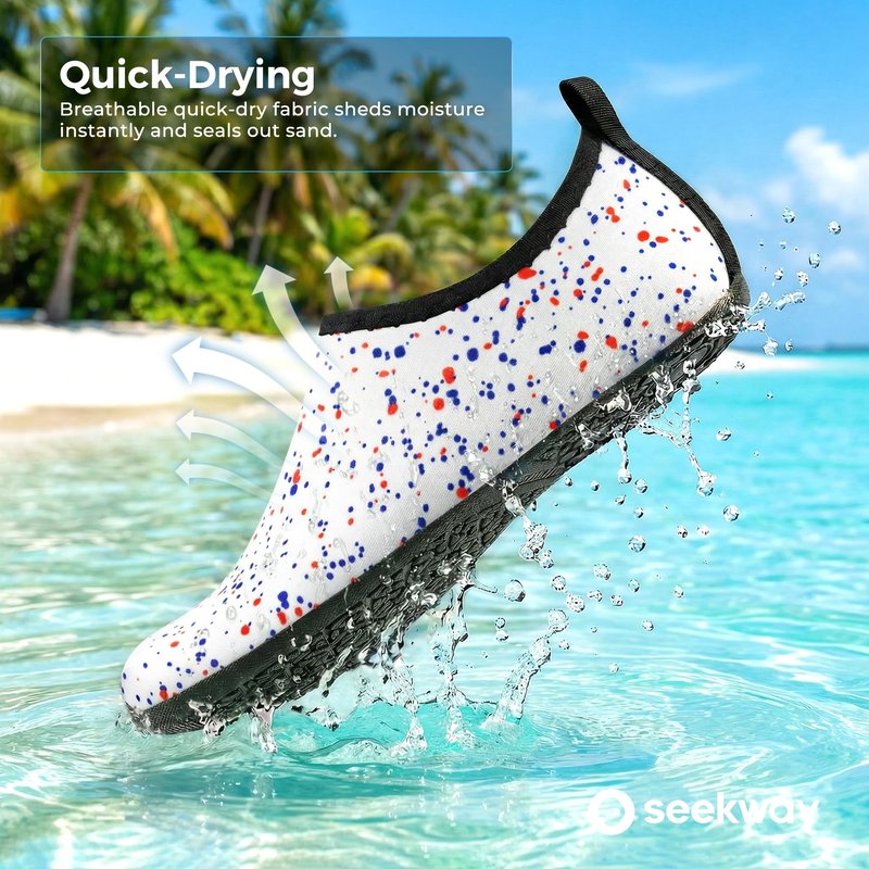 SEEKWAY Water Shoes Women Men Adult Quick-Dry Aqua Socks Barefoot Non Slip for Beach Swim River Pool Lake surf Black Size SK002