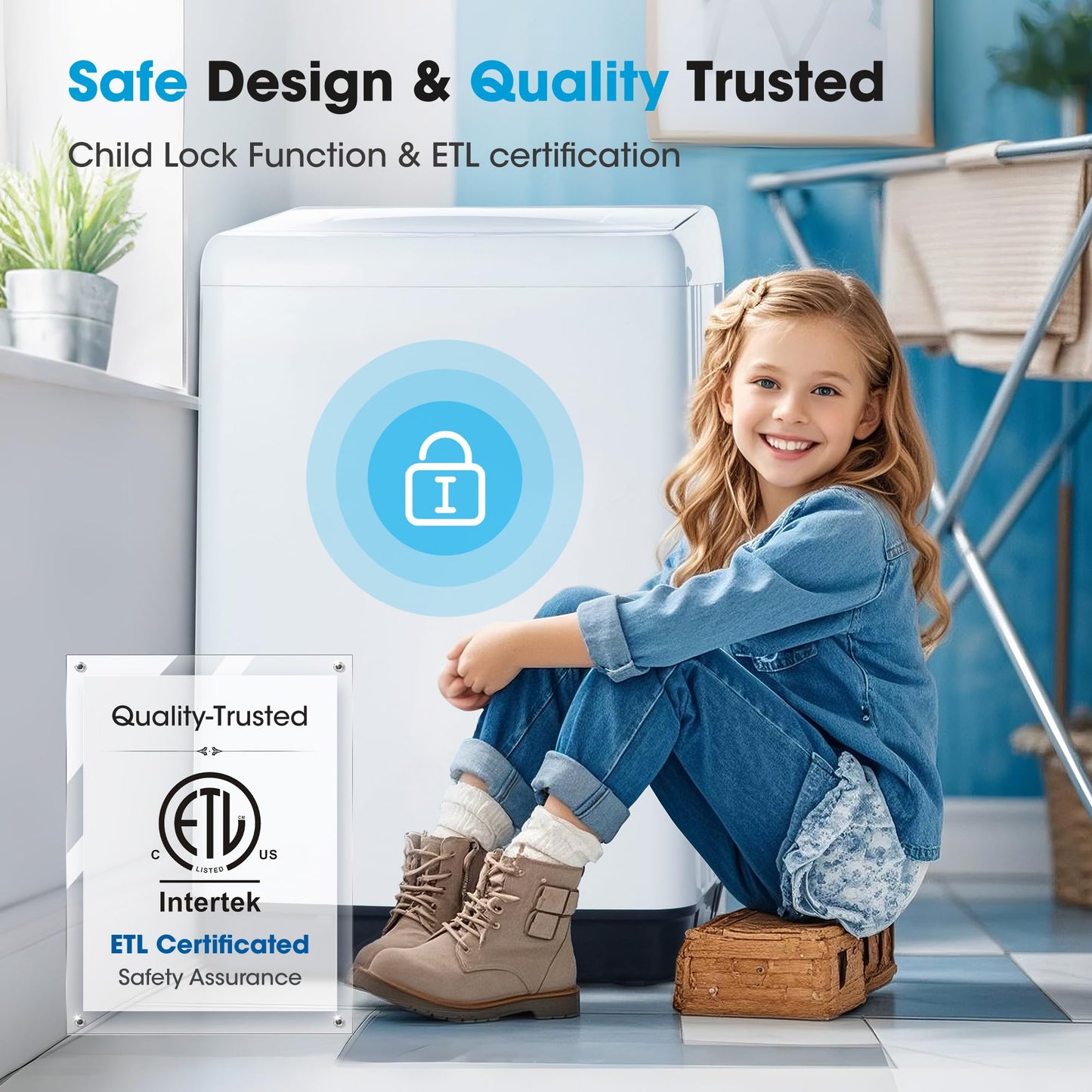 WATTSMART 15.7lbs Portable Washing Machine, Full-Automatic Portable Washer with 10 Wash Cycles, Top Load Clothes Washer with Drain Pump for Apartment Bathroom, Dorms, RVs