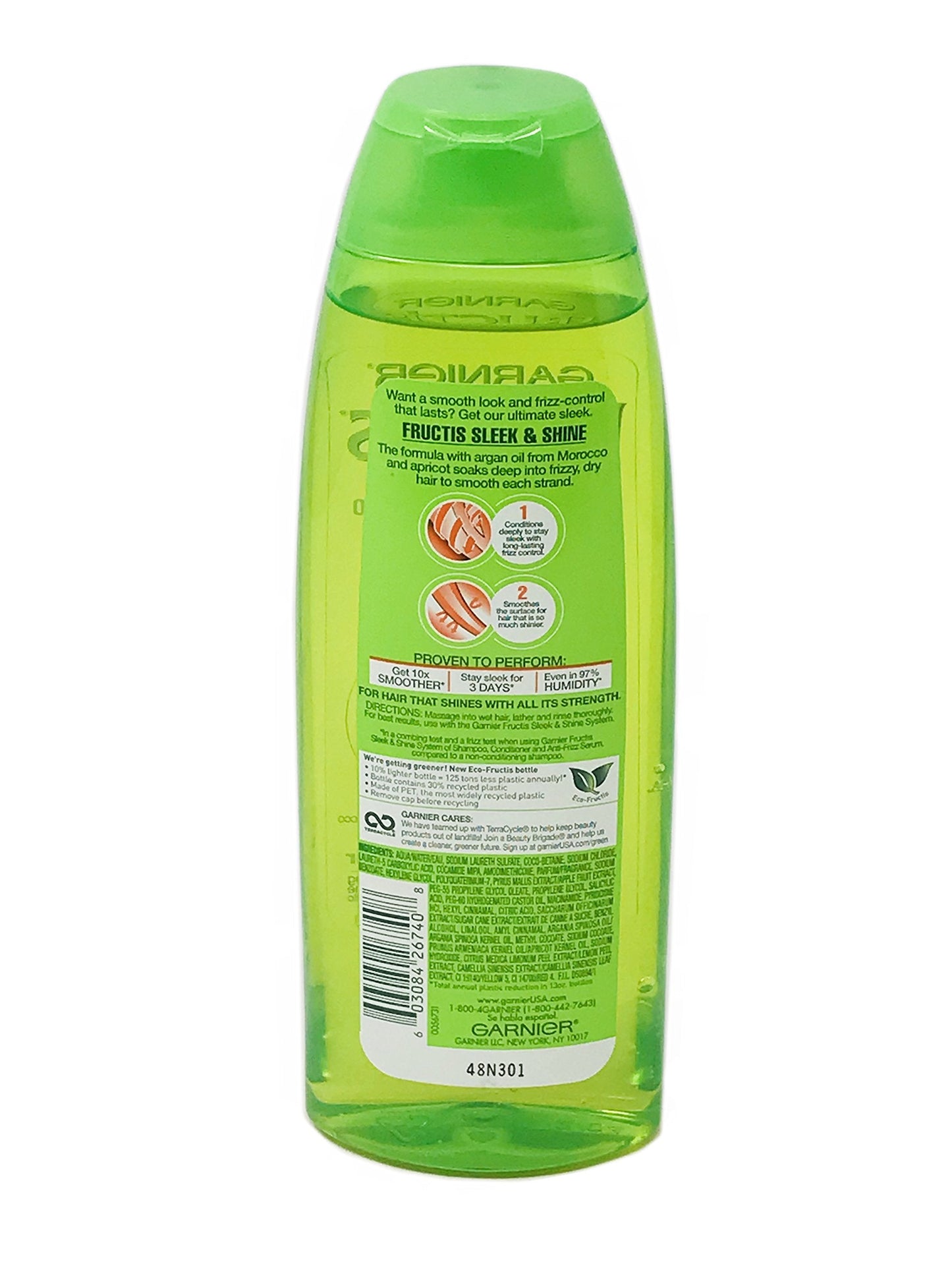 Garnier Fructis Shampoo Sleek & Shine 13 Ounce Frizzy/Dry (384ml) (2 Pack)