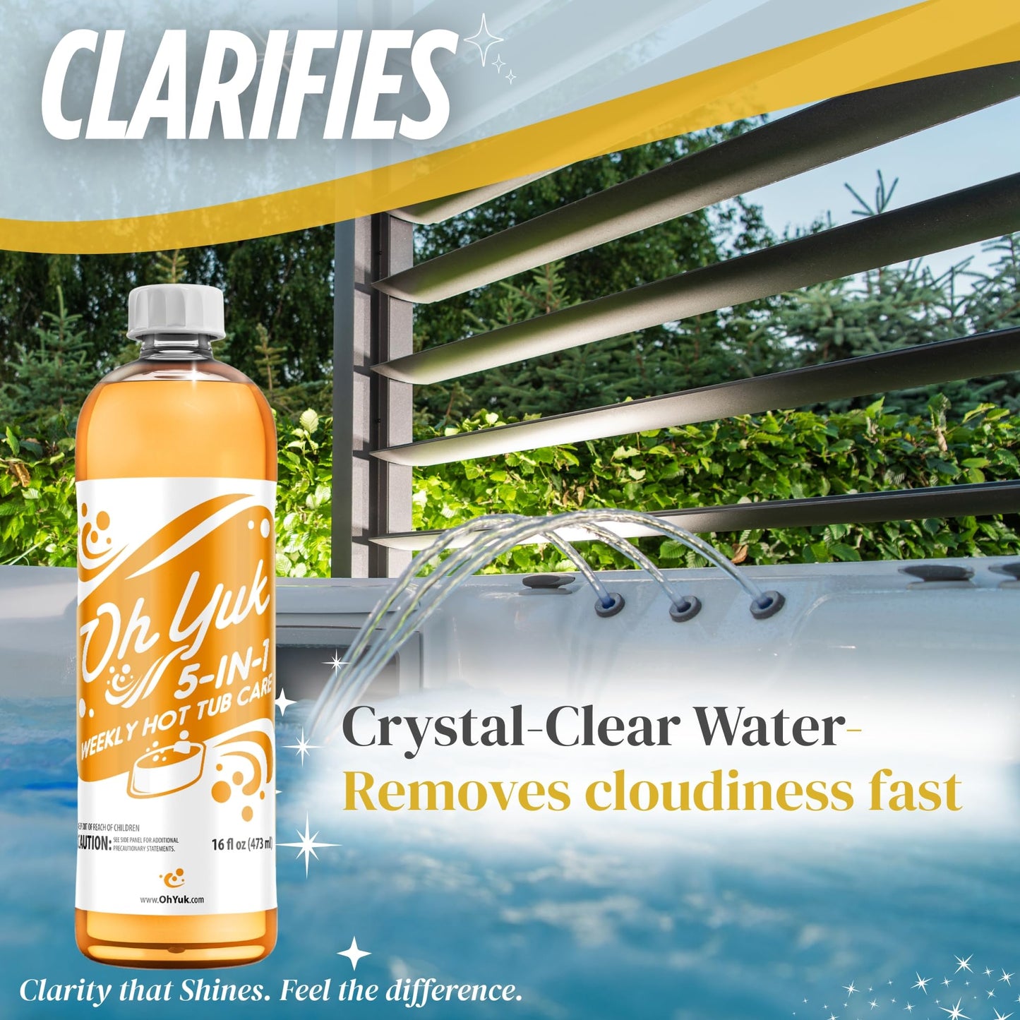 Oh Yuk 5-in-1 Weekly Hot Tub Chemicals (2 Pack) – All-in-One Hot Tub Cleaner & Spa Protector | Clarifier, Conditioner & pH Support | Spa Chemicals for Hot Tub Water Care