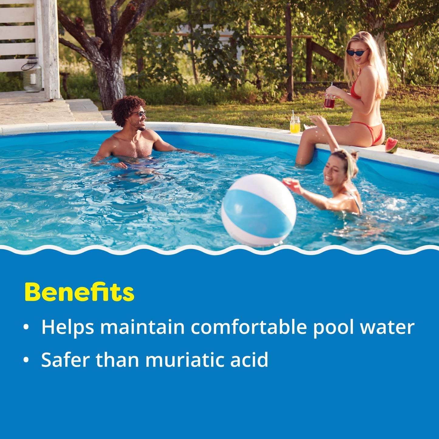 In The Swim Alkalinity Increaser for Swimming Pools - Raises Alkalinity and Balances pH Levels in Your Swimming Pool Water - 100% Sodium Bicarbonate - 10 Pounds