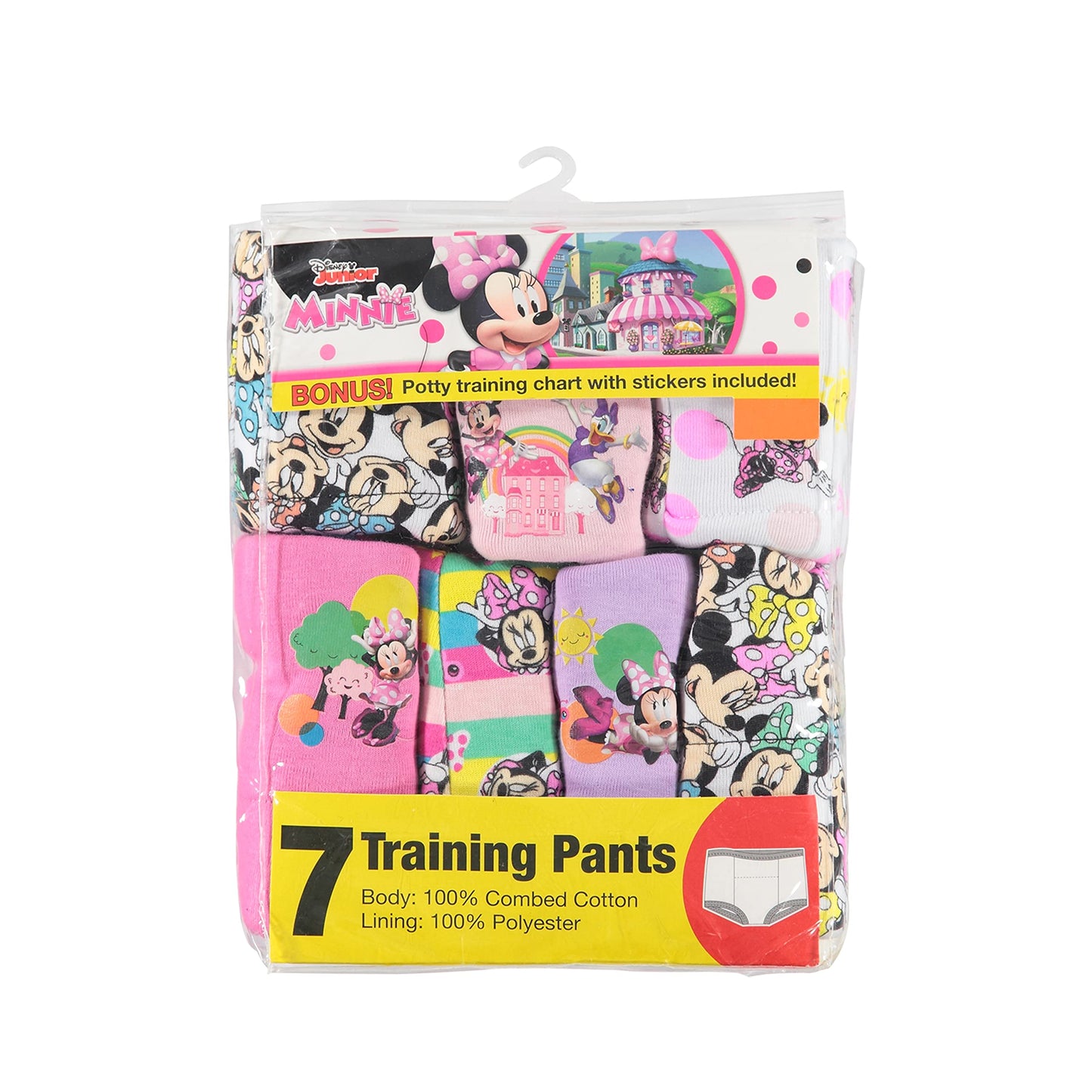 Disney Girls' Minnie Mouse Potty Training Pants 3-PK, 7-PK, 10-PK in sizes 18M, 2T, 3T & 4T, MinnieTraining7pk, 18