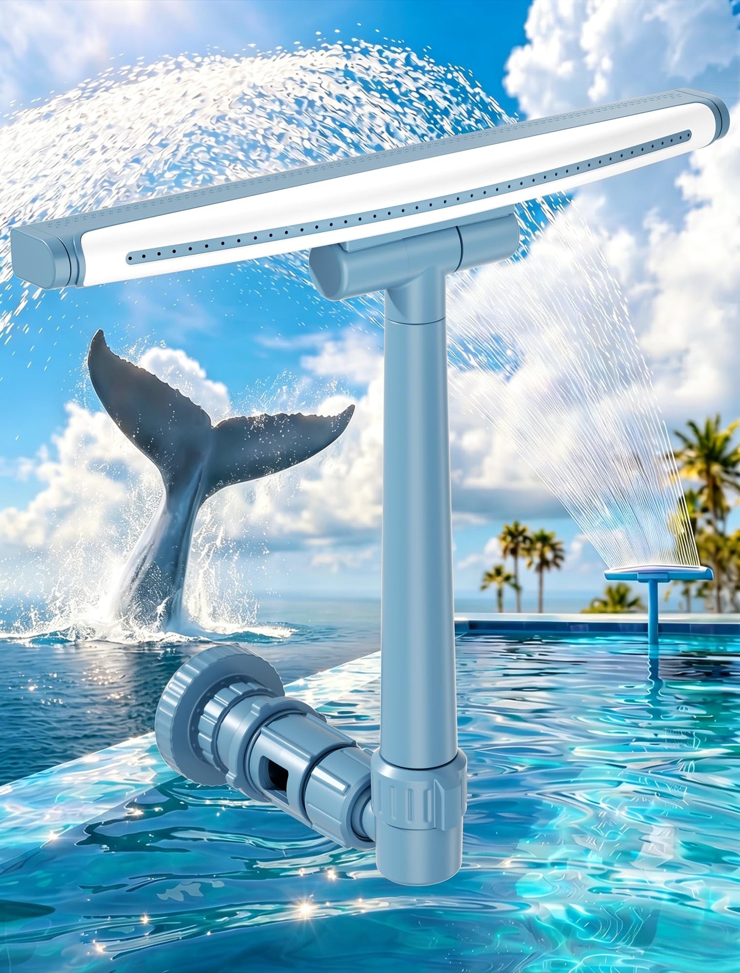 [Patented] POOLHOUR 2026 Upgrade Height Pool Fountain for Above Gound and Inground Pools, Adjustable Pool Sprinkler Fountain, Wide Width Spray Pool Waterfall, Cooling Swimming Pool Accessories