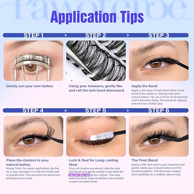 Pawotence Lash Clusters 480pcs Individual Lashes 30D 40D Cluster Eyelash Extensions Eyelash Clusters Lash Extensions for Self Application (30D&40D, 0.07D, 11-16mm Valuable Pack)