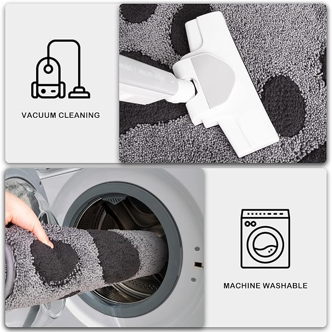 PURRUGS Dirt Trapping Door Mat 24" x 35.5", Non-Skid/Slip Machine Washable Microfiber Entryway Rug, Dog Doormat, Super Absorbent Welcome Mat for Muddy Wet Shoes and Paws, Grey