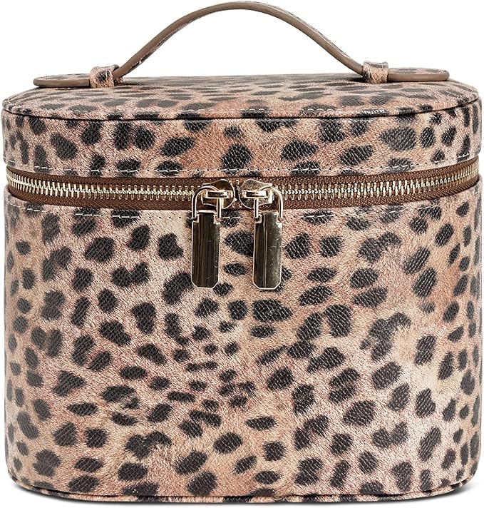 honitty Makeup Bag, Travel Make up Case with Compartments and Handle, Portable Cosmetic Organizer Bags,Toiletry Bag for Women